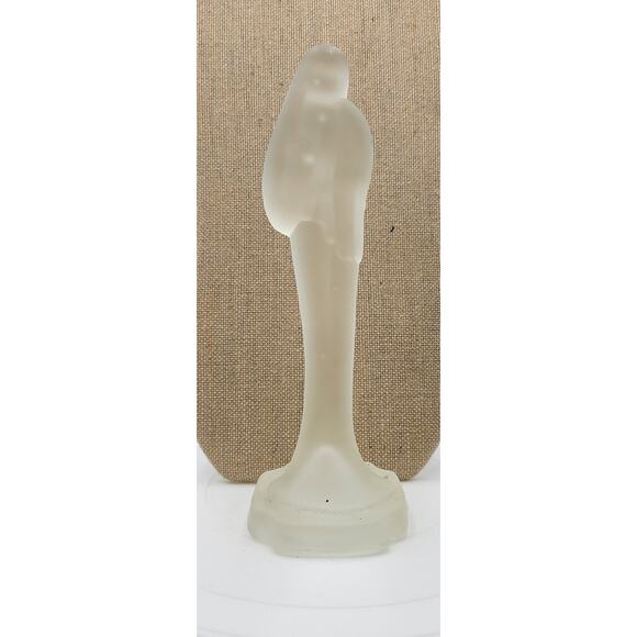 Vtg Lead Crystal Praying Saint Frosted Art Glass Statue Figurine Collectibles - Picture 3 of 7